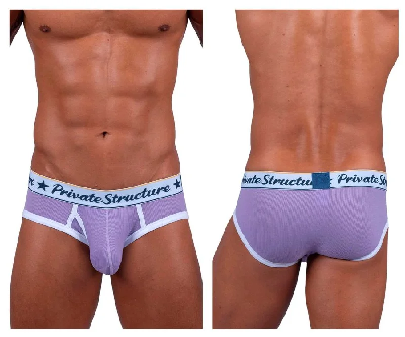 Bright - colored men's briefs for a bold statementPrivate Structure SCUS4529 Classic Mid Waist Mini Briefs Color Purple