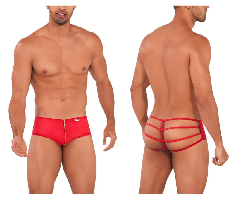 Men's briefs with a double - layer pouch for extra protectionCandyMan 99704 Zip-it Briefs Color Red