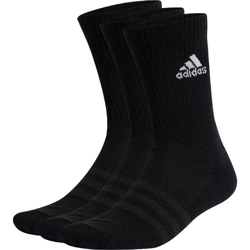 Sheer men's socks for a delicate appearanceadidas Cushioned (3 Pack) Crew Training Socks - Black