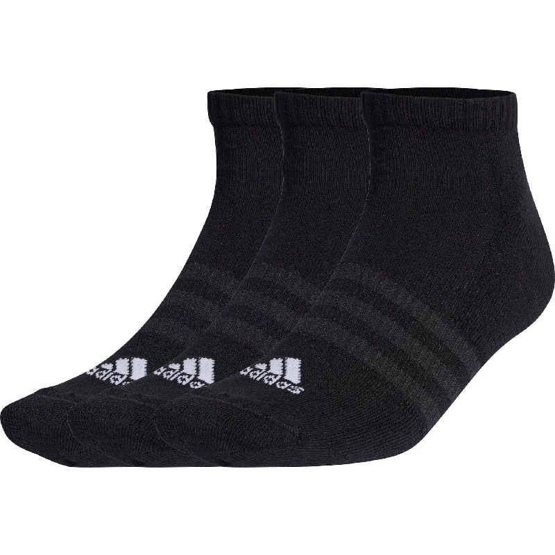 Organic men's socks for an eco - friendly choiceadidas Cushioned (3 Pack) Low Cut Training Socks - Black