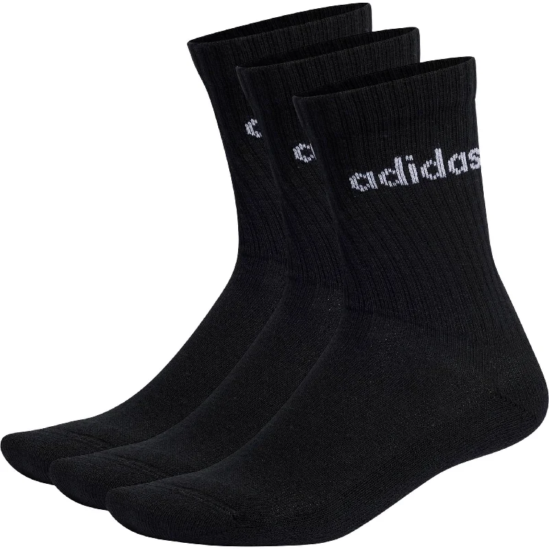 Diabetic men's socks for proper circulationadidas Cushioned Linear (3 Pack) Crew Training Socks - Black