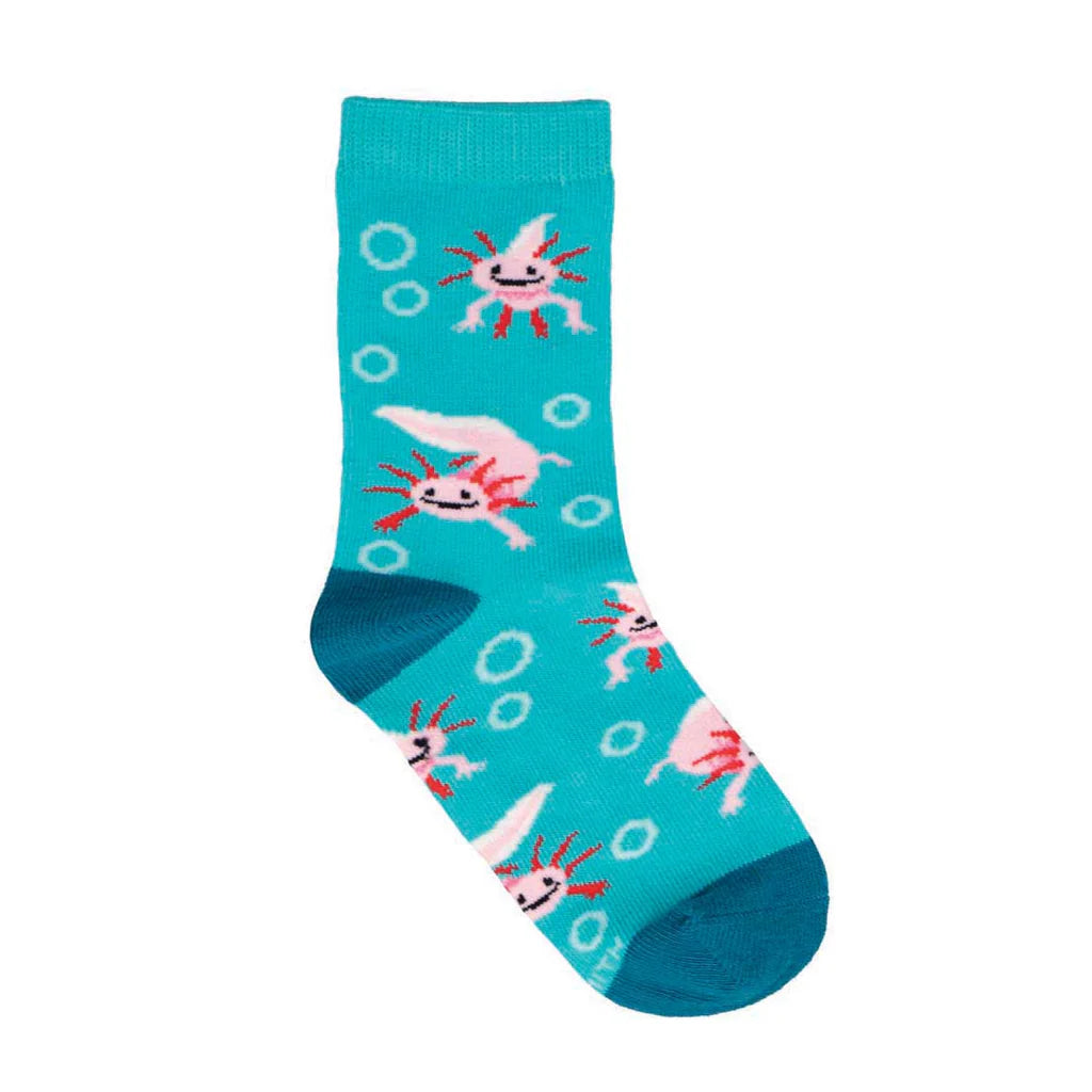 Men's crew socks featuring a cashmere blend for luxuryAwesome Axolotl | Youth Crew