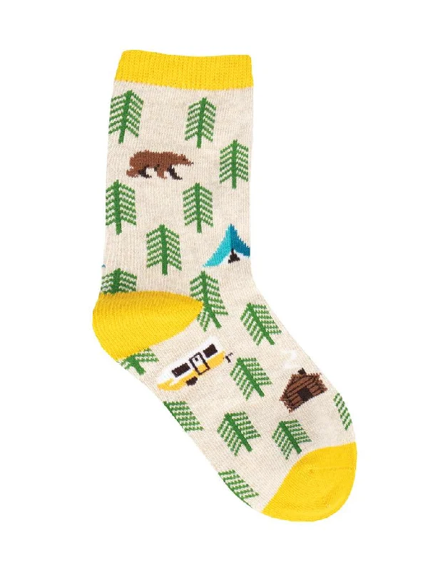 Men's breathable crew socks for hot daysBear In The Woods | Youth Crew