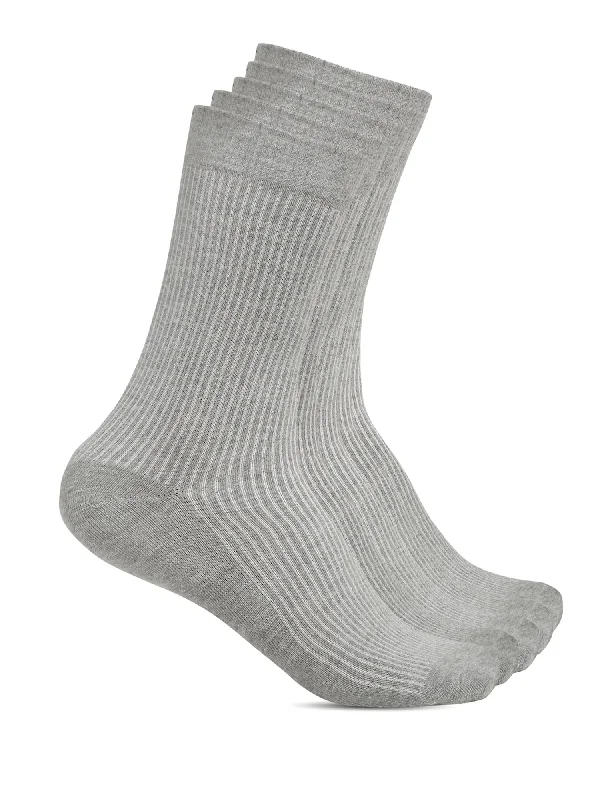 Ankle men's socks for a low - profile lookMen's Grey Melange Basic Crew length Socks -Pack of 5