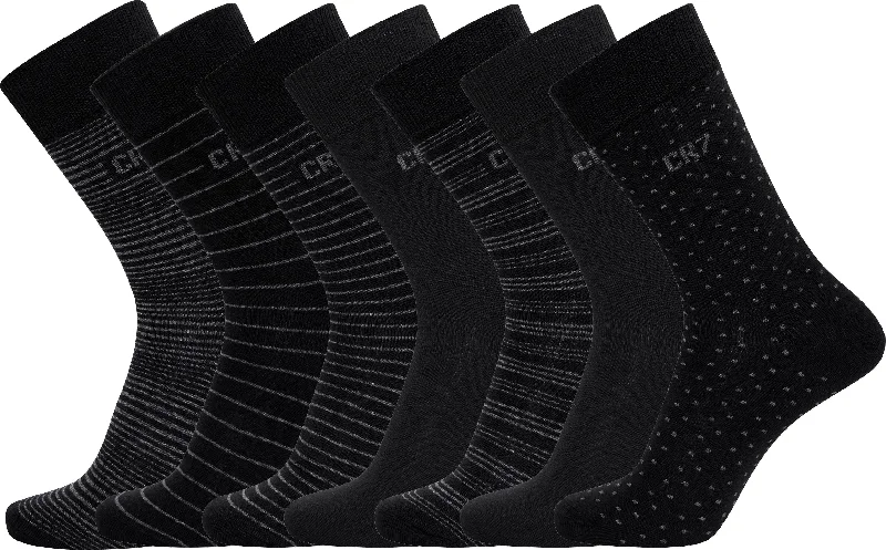 Organic men's socks for an eco - friendly choiceCR7 Men's Cotton Blend 7-Pack Socks, black