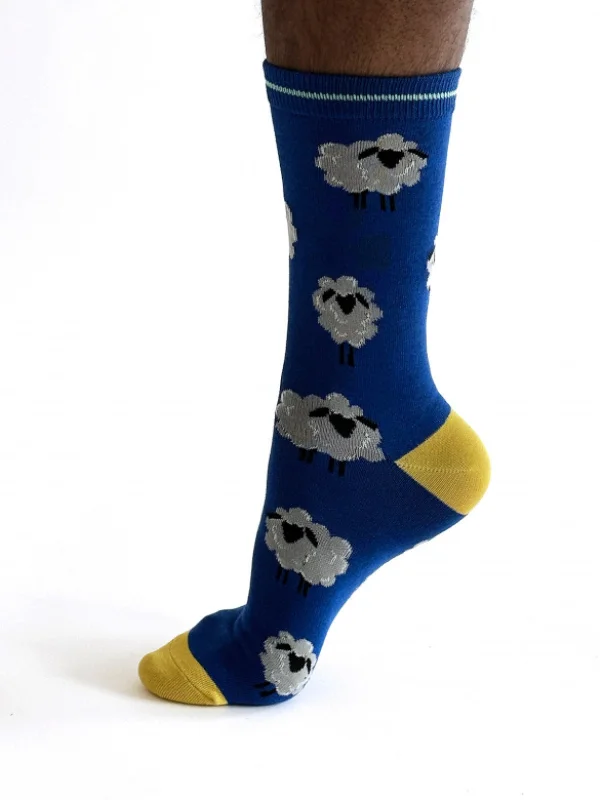 Sheer men's socks for a delicate appearanceElliot Sheep Bamboo Socks - Dark Blue