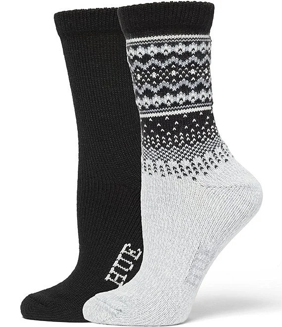 Bamboo men's socks for natural antibacterial propertiesHue Border Fairisle Boot Sock 2-Pack