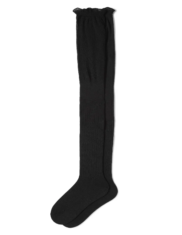 Merino wool men's socks for warmth and breathabilityHue Slouch Ribbed Over The Knee Sock