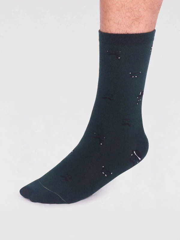 Merino wool men's socks for warmth and breathabilityJett Organic Cotton Smart Socks - Forest Green