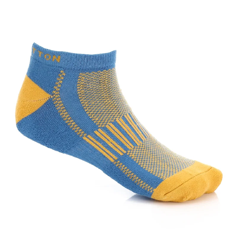 Compression men's socks for reducing swellingMen Plain Mid Calf Socket Socks -Blue & Yellow