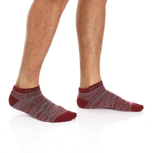 Stretchable men's socks for a flexible fitMen's Ankle Socks - Low - Cut, Sporty - Dark Red