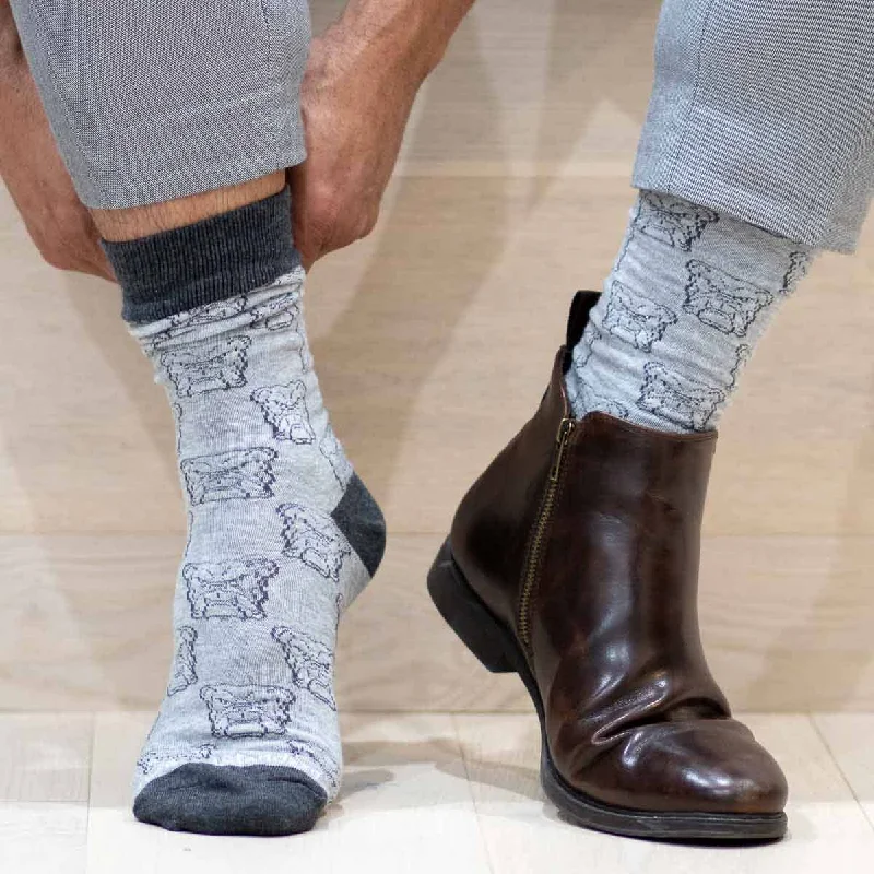 Novelty men's socks with unique patternsMen's Bulldog Face Socks One Size