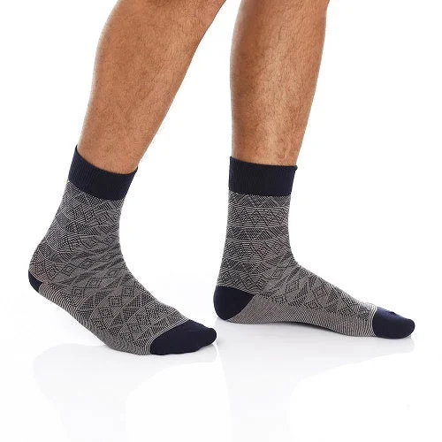 Running men's socks for sports performanceMen's Classic Jacquard Socks - Black & Grey