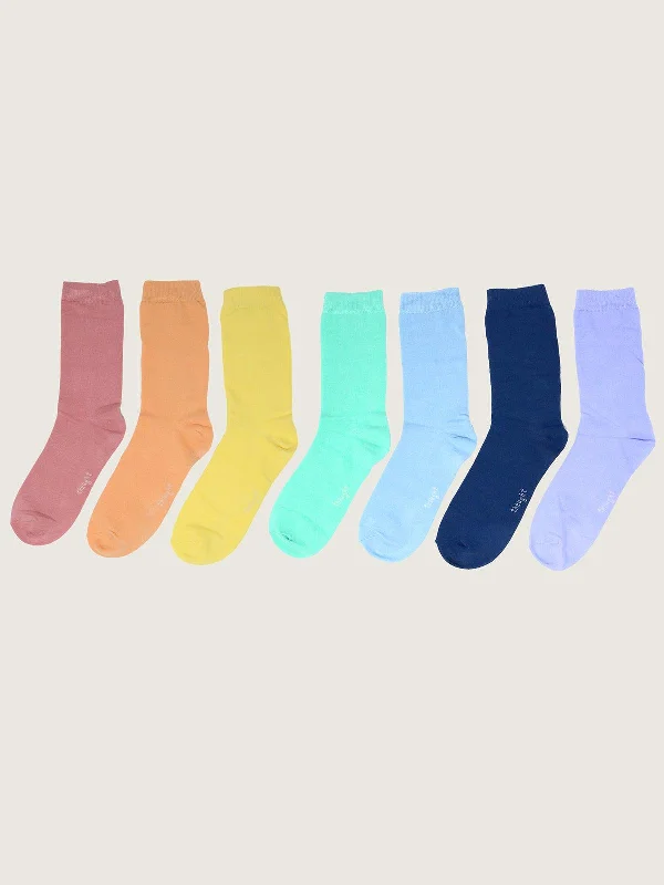 Bamboo men's socks for natural antibacterial propertiesMen's Pastel Rainbow Bamboo 7 Pack Sock Box