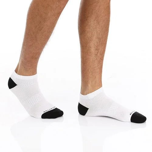 Patterned men's socks with geometric designsMen's White & Black Ankle Socks