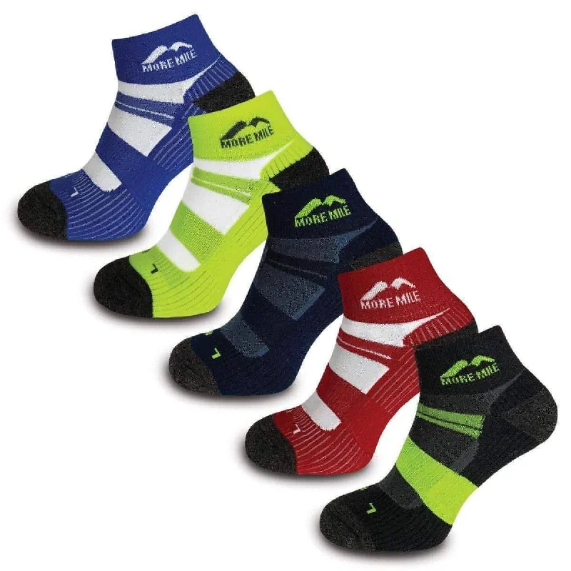 Silk men's socks for a smooth and soft touchMore Mile Endurance (5 Pack) Coolmax Mens Running Socks - Multi