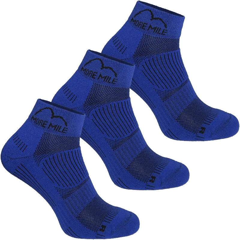 Knee - high men's socks for a vintage styleMore Mile London 2.0 (3 Pack) Eco Friendly Running Socks - Blue