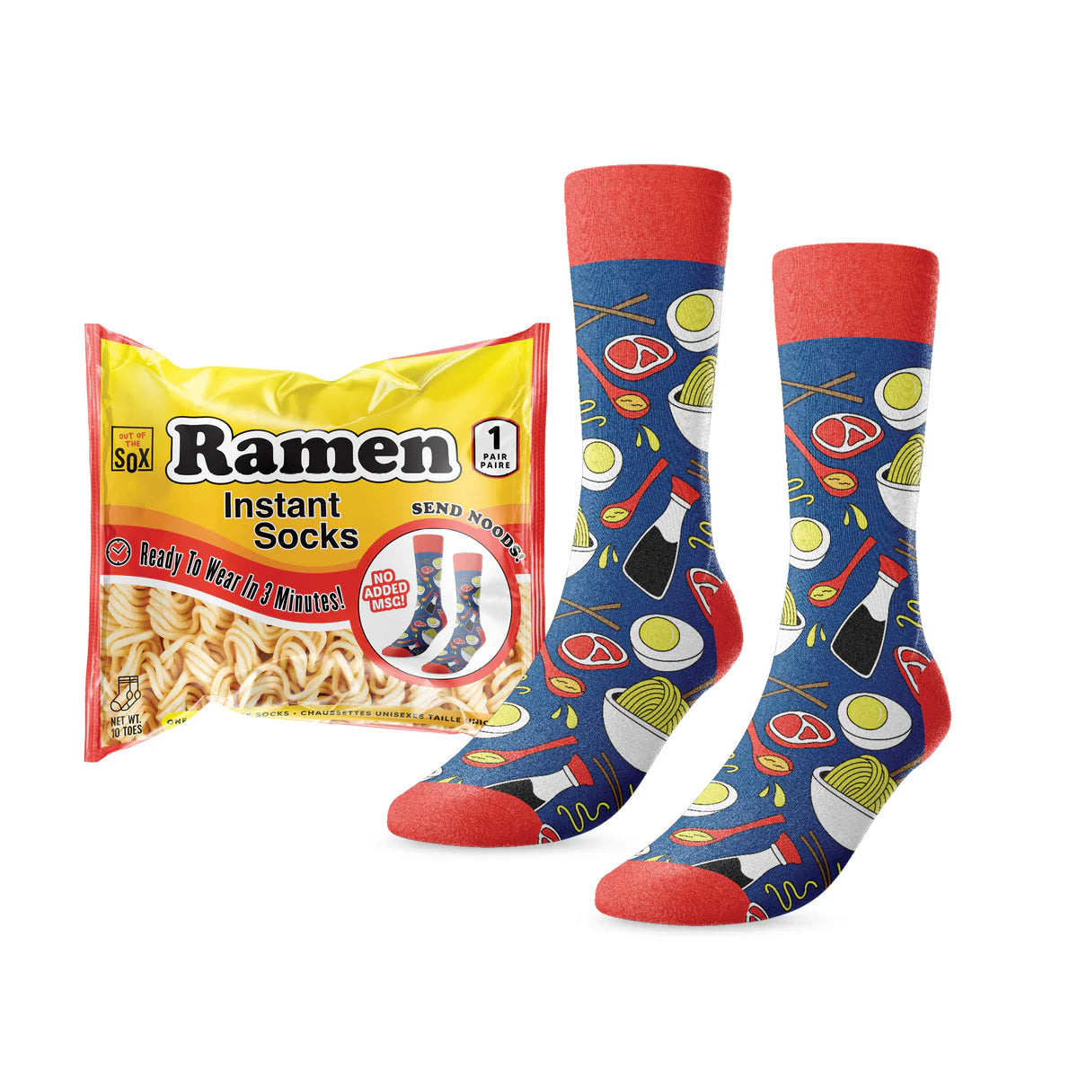 Sheer men's socks for a delicate appearanceRamen Noodle Socks