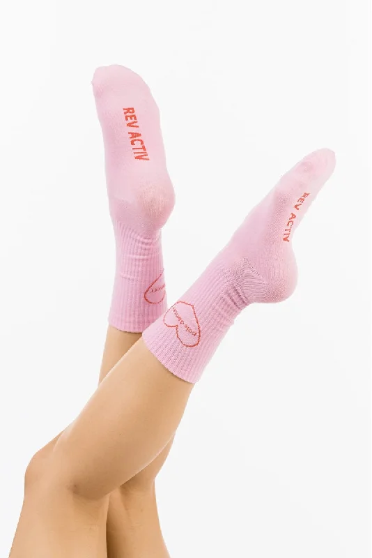 Dress men's socks for business and formal wearREV ACTIV Big Heart Socks - Pink