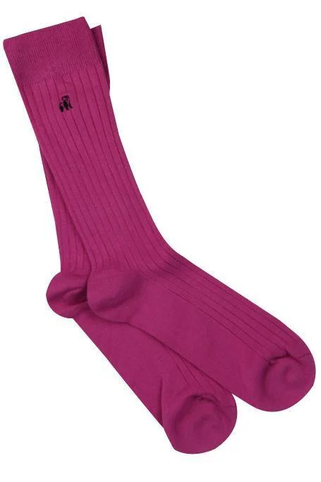 Dress men's socks for business and formal wearRich Pink Bamboo Socks