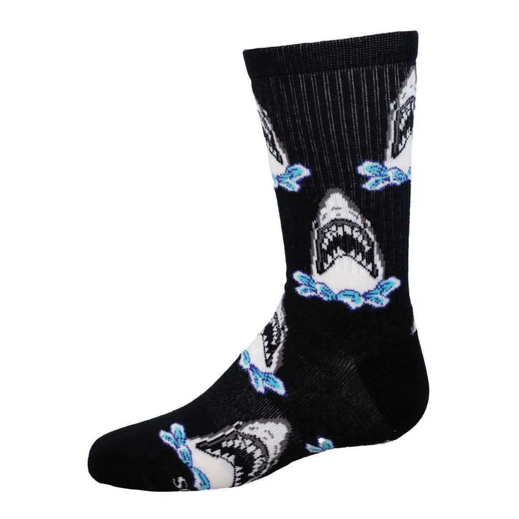 Men's crew socks made of recycled polyester for eco - friendlinessShark Attack | Junior Active Crew