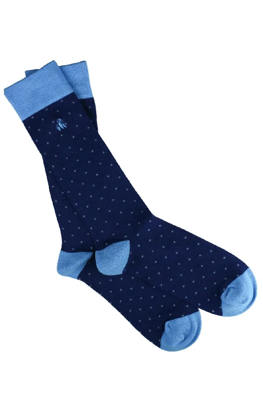 Moisture - wicking men's socks for drynessSpotted Sky Blue Bamboo Socks