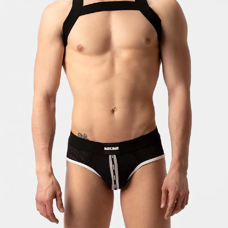 Full - back men's briefs for maximum coverageBarcode Berlin Mesh Brief Sicile Black White