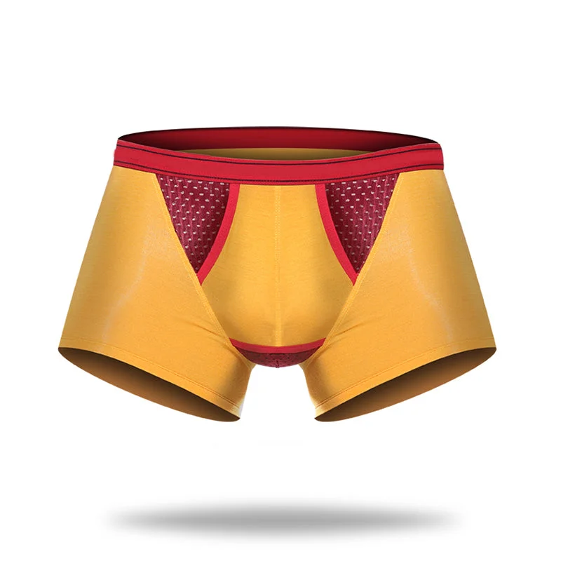 Men's trunks with a contoured pouch designBamboo Fabric Breathable Dual Pouch Men's Trunk