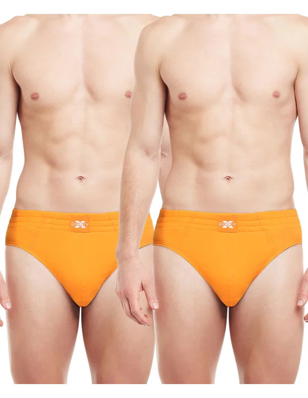 Low - cut men's briefs for a discreet appearanceBody X Solid Briefs-Pack of 2-BX13B-Orange