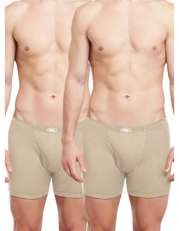 Printed men's trunks with eye - catching motifsBody X Solid Trunks-Pack of 2-BX19T-Beige