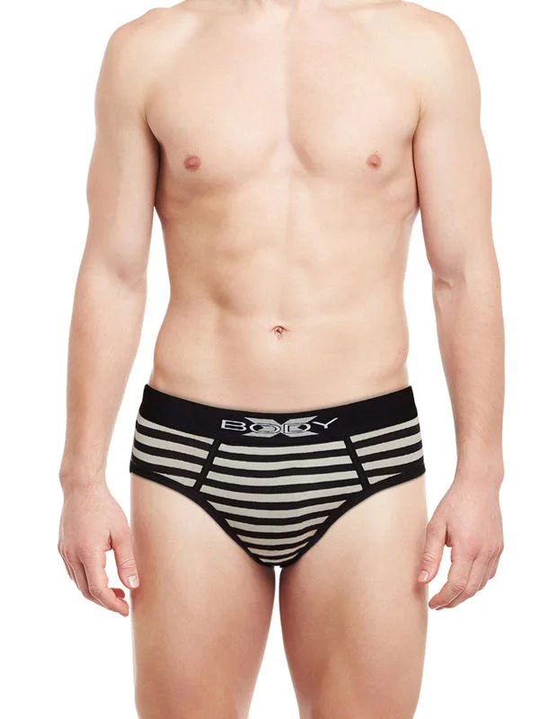 Slim - fit men's briefs for a modern styleBody X Striped Briefs-BX03B Black