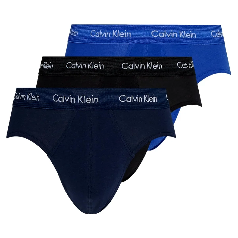 Patterned men's briefs with unique printsCalvin Klein 3 Pack Cotton Stretch Brief - Black/Blue/Navy