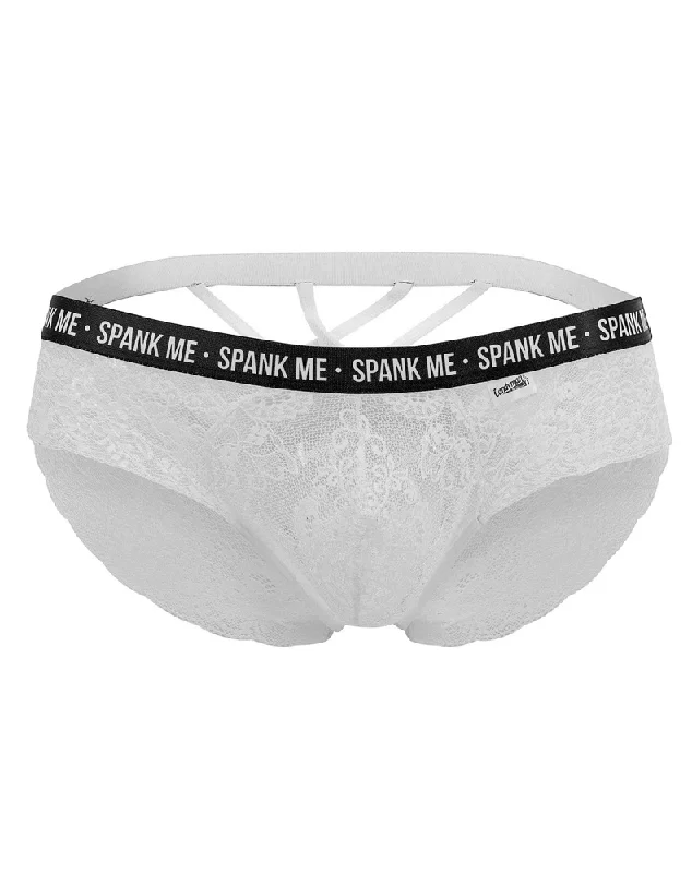 Silky men's briefs for a luxurious feelCandyman 99615 Spank Me Lace Briefs White