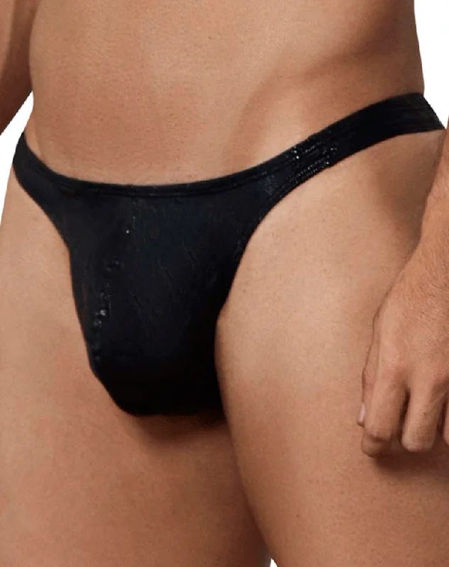 Patterned men's thongs, such as stripes or polka dotsClever 1574 Brilliant Thongs Black