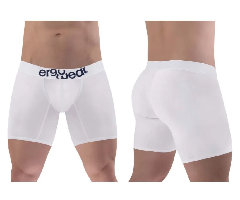 Men's boxer briefs with a soft elastic leg bandErgoWear EW1477 MAX COTTON Boxer Briefs Color White