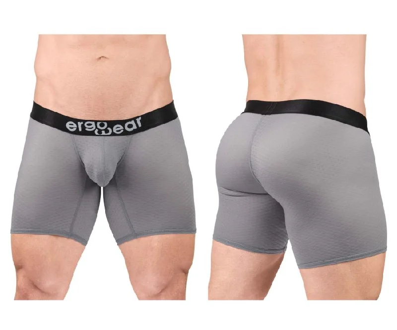 Stretch - fabric men's boxer briefs for a flexible fitErgoWear EW1685 MAX FLOW Boxer Briefs Color Gray