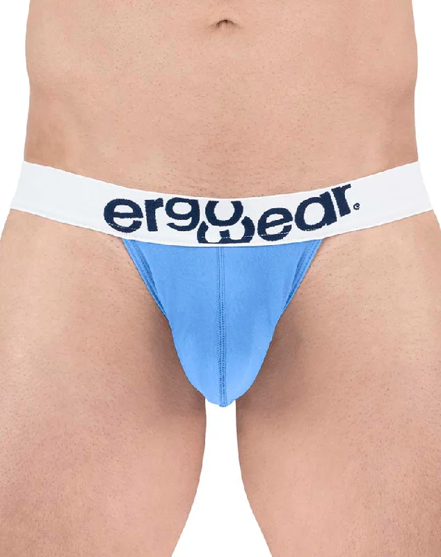 Patterned men's thongs, such as stripes or polka dotsErgowear Ew1711 Max Cotton Thongs Light Blue