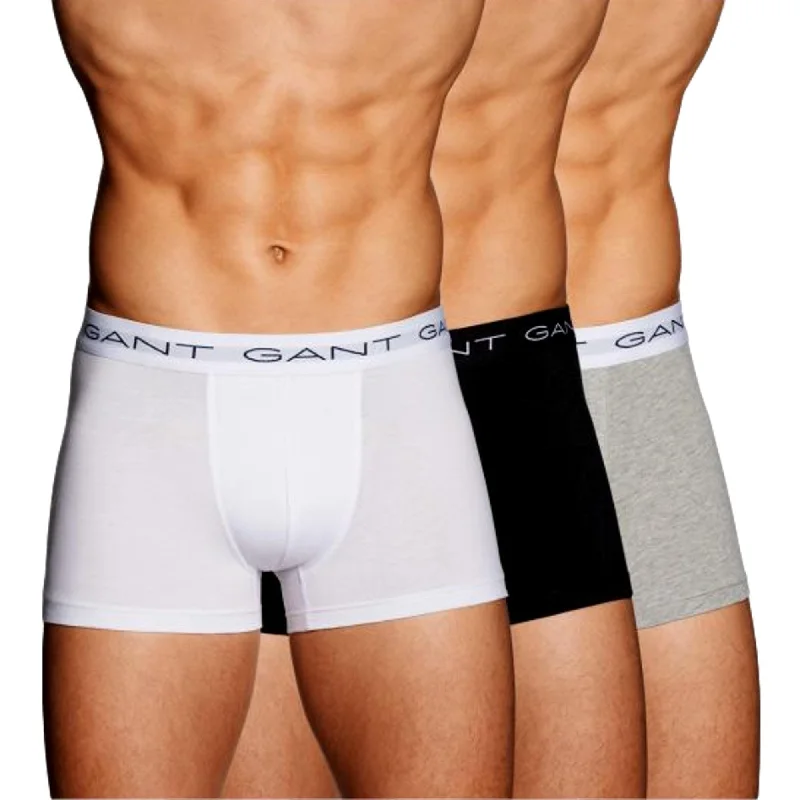 Moisture - wicking men's trunks for active useGant 3 Pack Stretch Cotton Trunks - Black/White/Grey