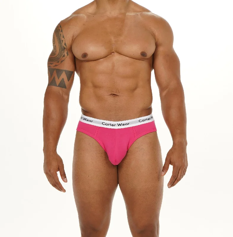 Performance men's briefs for athletesHot Pink + White Brief