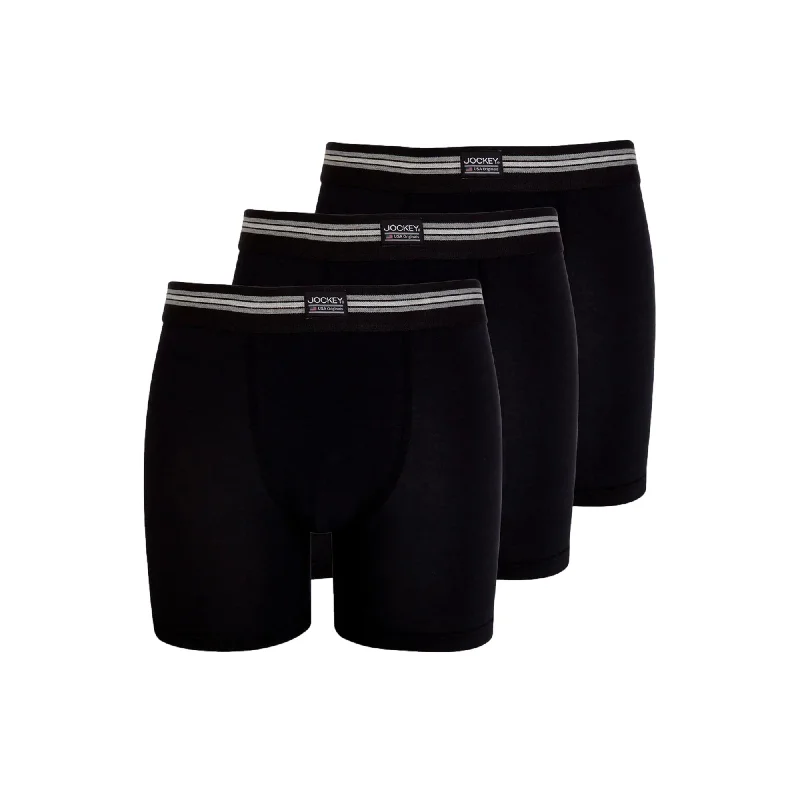 Printed men's trunks with eye - catching motifsJockey Cotton Stretch Boxer Trunk 3 Pack - Black