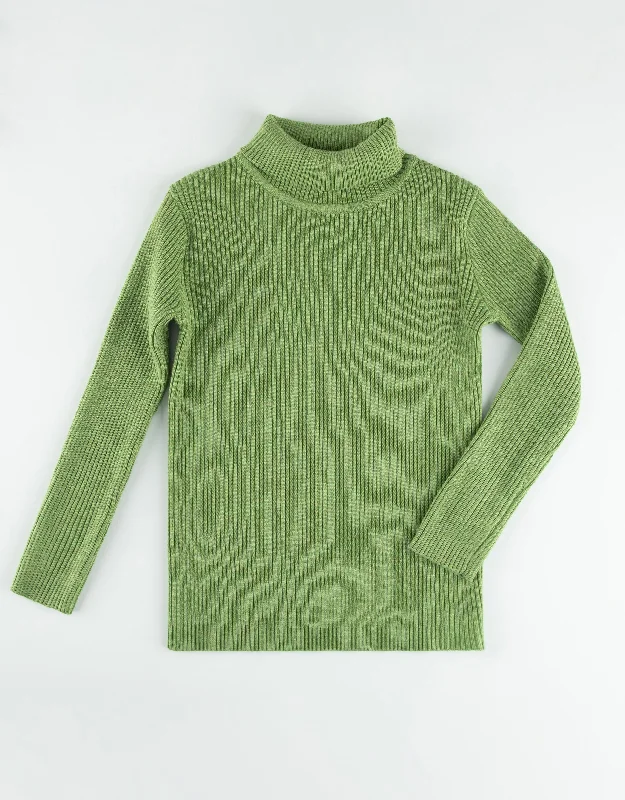 Monogrammed men's robes as a personalized giftKids Rib Knit Turtle Neck Sweater Green Heather - MUST BE PURCHASED WITH MAXI