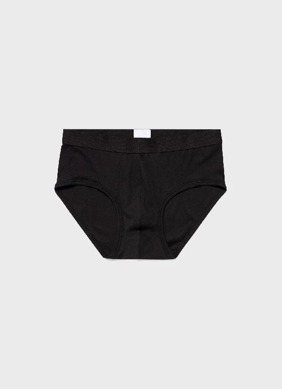 Full - back men's briefs for maximum coverageMen's Sea Island Cotton Briefs in Black