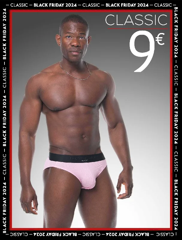 Silky men's briefs for a luxurious feelMens Classic Ribbed Briefs - Pink