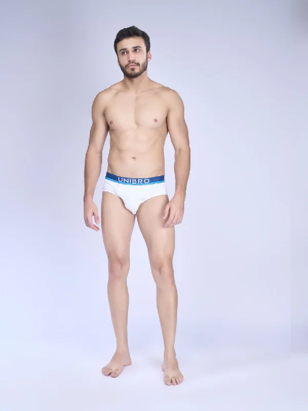 Men's briefs with a wide waistband for comfortMen Premium Brief with Outer Elastic TENCEL™ Modal Fiber Fabric White