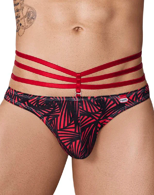 Solid - color men's thongs in simple huesPikante 1081 Fiery Thongs Red