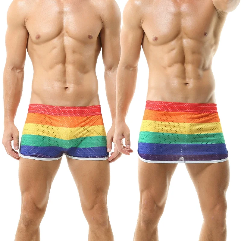 Solid - color men's boxer briefs in classic huesRainbow Convertible Mesh Boxer Briefs