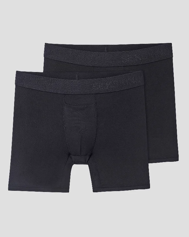 Soft cotton men's briefs for ultimate comfortMen's SilkSkins® 6-Inch Boxer Briefs (2 Pack)