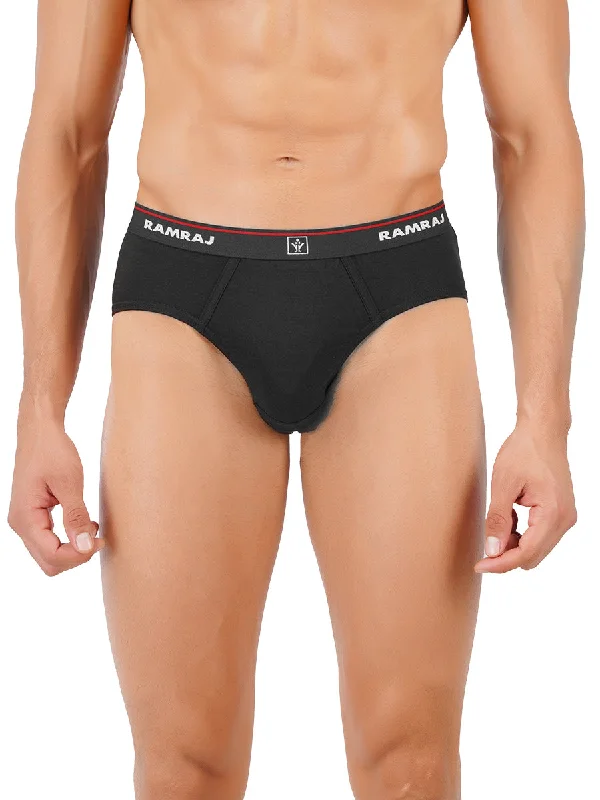 Full - back men's briefs for maximum coverageSoft Combed Rib Outer Elastic Black Color Brief Suriya (2 PCs Pack)