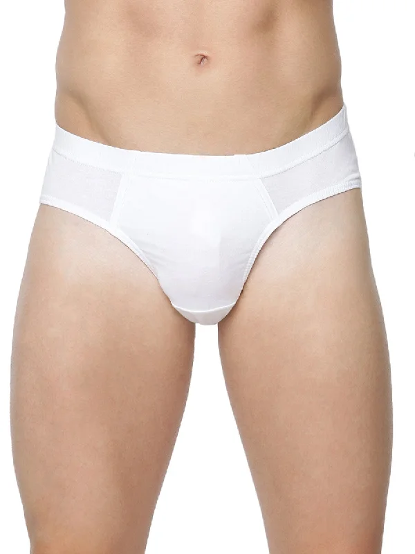 Slim - fit men's briefs for a modern styleSoft Stretch Inner Elastic Solid White Brief Suriya (2PCs Pack)