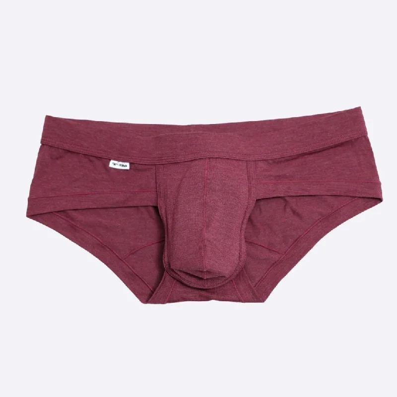 Patterned men's briefs with unique printsThe Burgundy Heather Brief